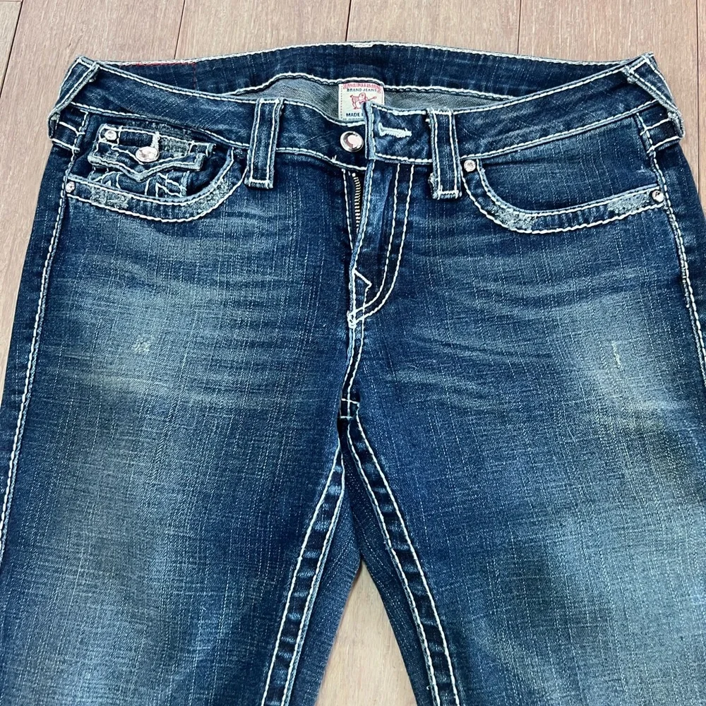 True Religion Dark Blue Flared Jeans - Picture 3 of 13